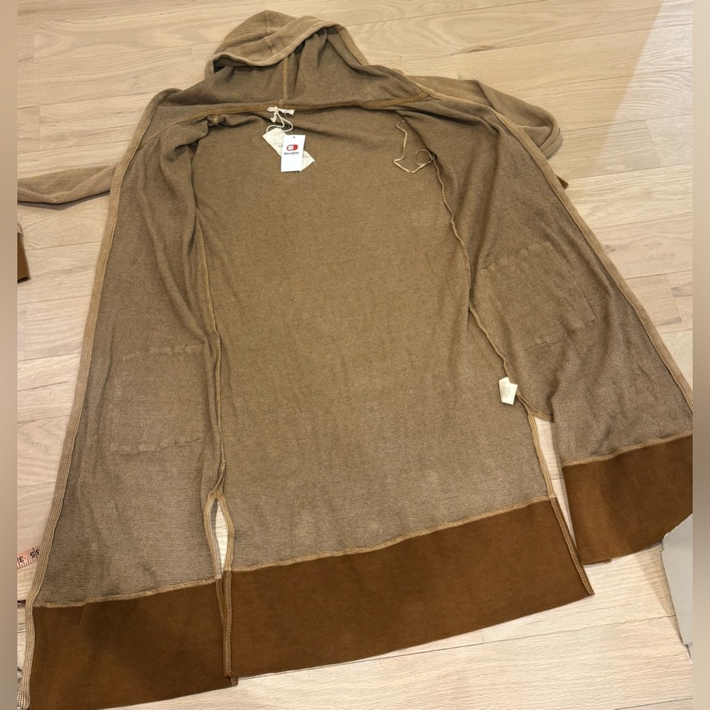NEW Buckle BKE XS Brown Hoodie Duster Cardigan Sweater Mystree NWT Hooded Top - Picture 4 of 9